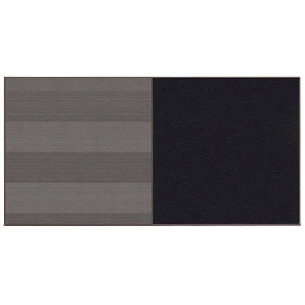 United Visual Products Enclosed Corkboard, 1 Door, 18"x24", 4" Fra UV3414-BLACK-MEDGRY - main